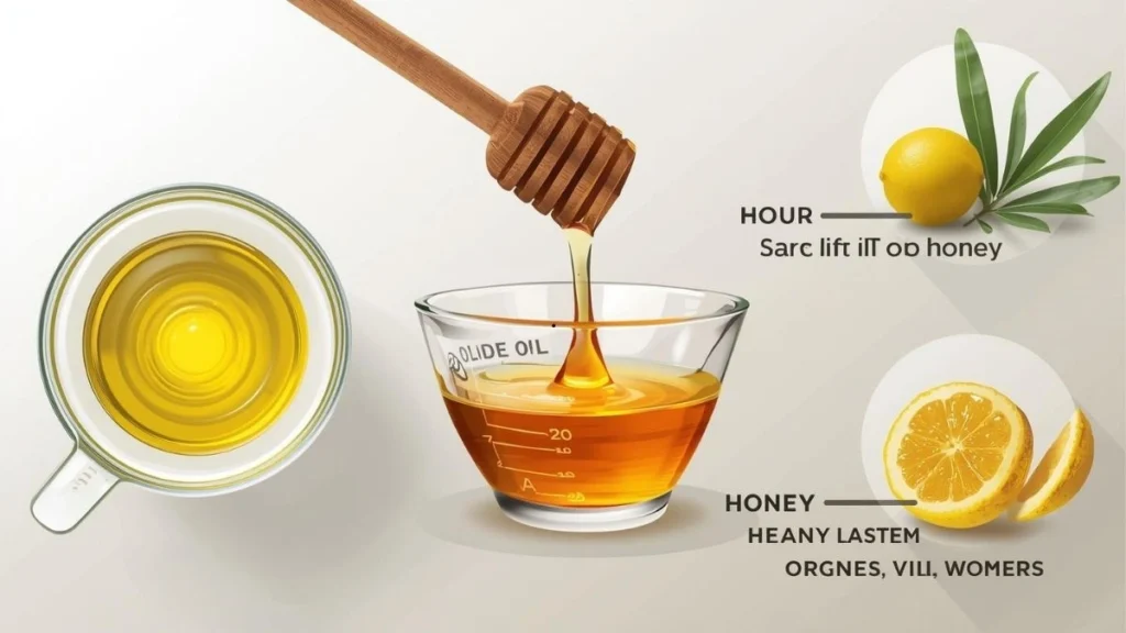 Bal ve zeytinyağı karışımının zararlı olup olmadığını anlatan doğal ürün fotoğrafı