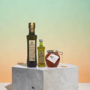 İTOGA Çiftliği Ege Esintisi ürün sepeti zeytinyağı ve bal içeren doğal set