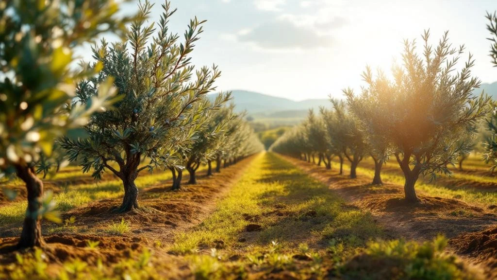 Doğal yöntemlerle yönetilen sağlıklı zeytinlik ve canlı toprak yapısı