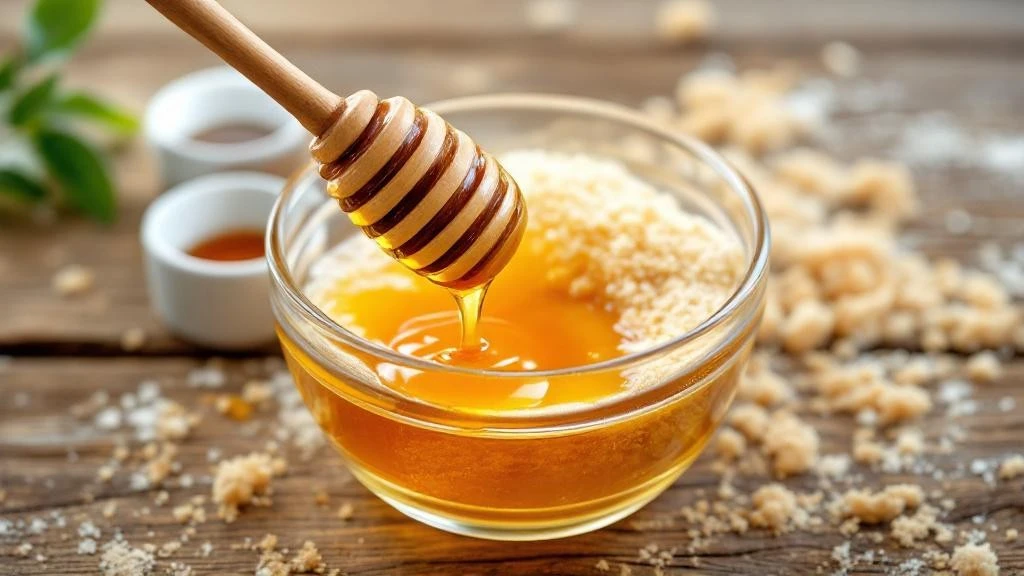 bal ile doğal yüz peelingi hazırlanması