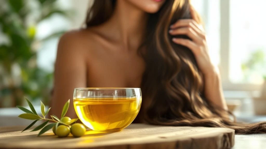 Natürel zeytinyağı ile yapılan doğal saç maskesi uygulaması.