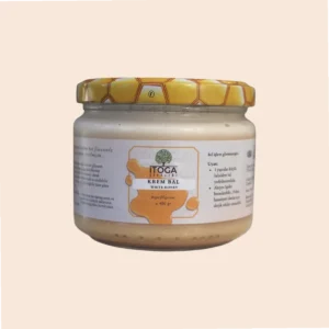 İTOGA Çiftliği krem bal 300 g – doğal kristalize edilmiş beyaz bal kavanozu